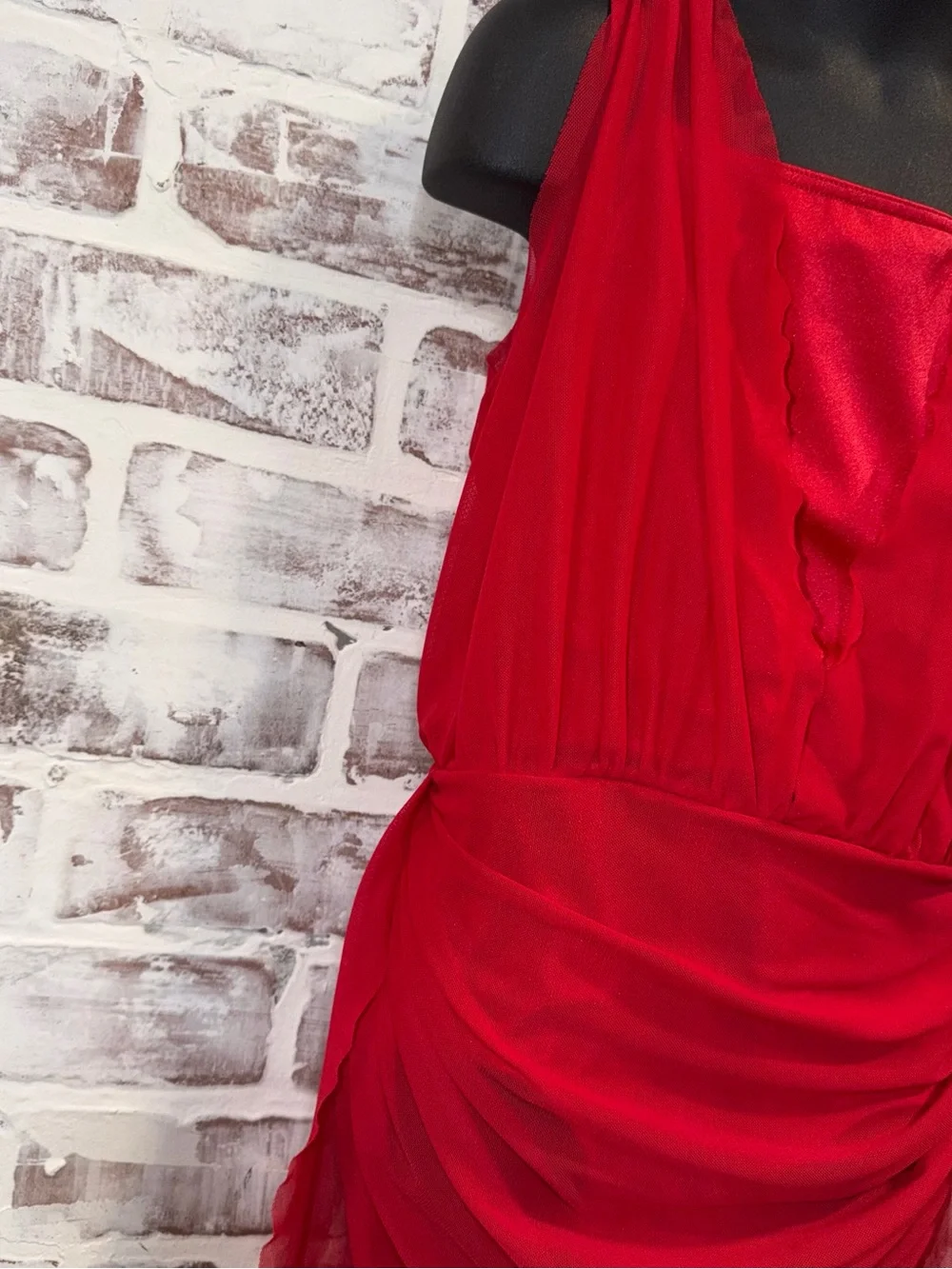 balera Red Sleeveless Ruched Mini Dress MC medium child